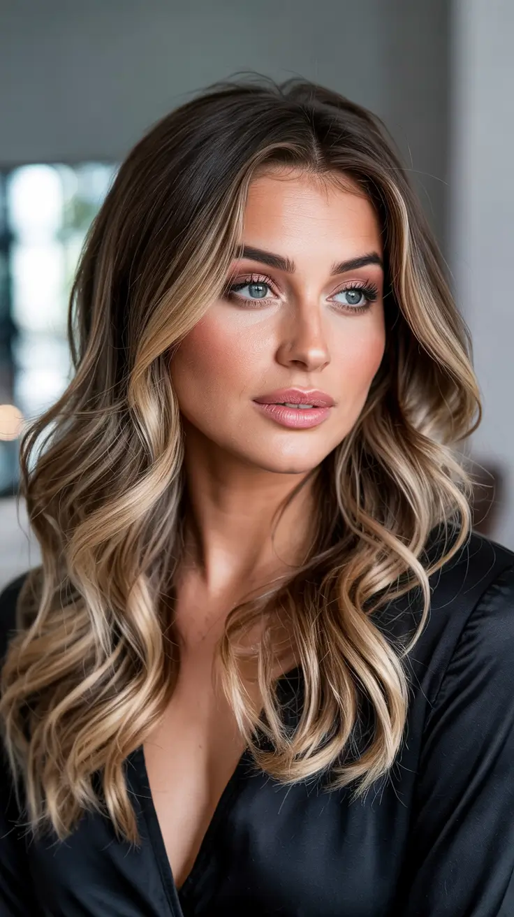 hair color trends 2026 Golden Hazel Waves with Dimensional Contour
