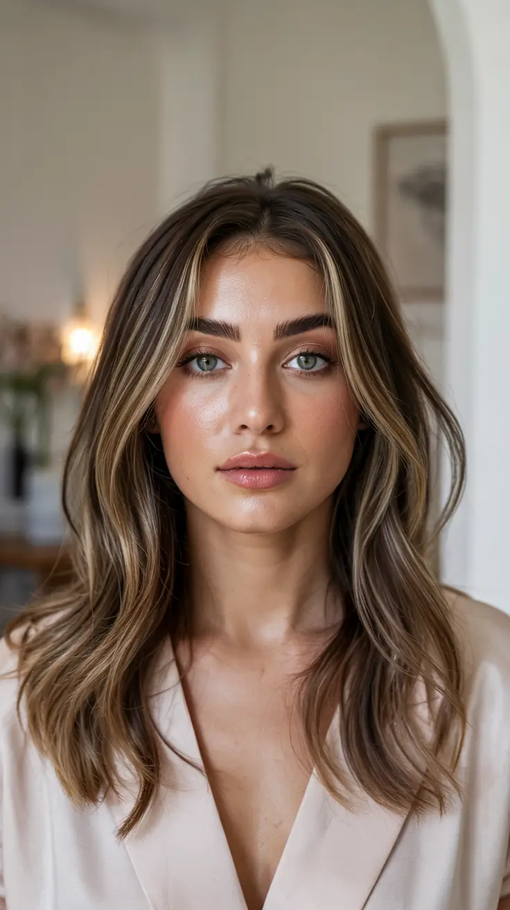 hair color trends 2026 Neutral Beige Balayage with Subtle Lowlights