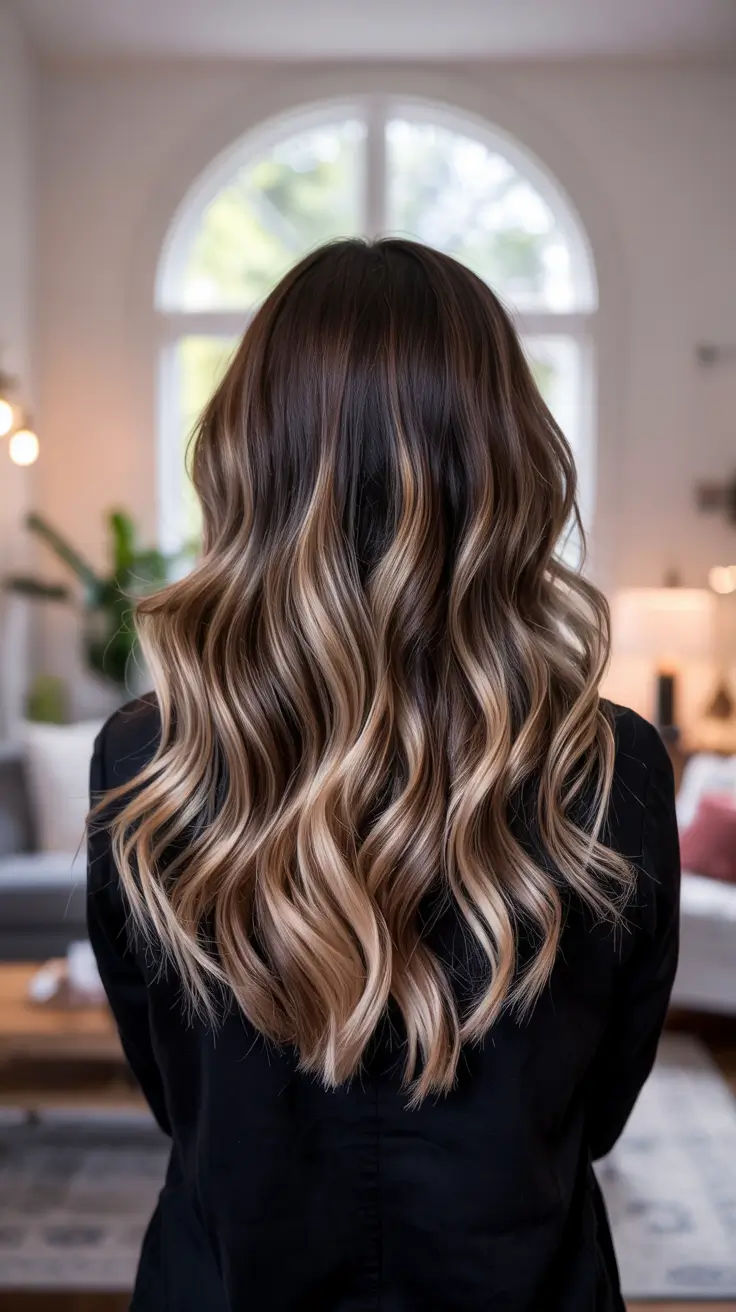 hair color trends 2026 Caramel Swirl Blend on Dark Roots