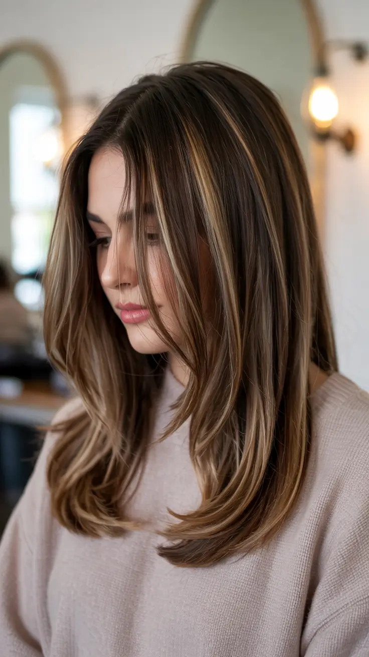 honey brown hair colors 2026 Layered Honey Brunette with Subtle Highlights