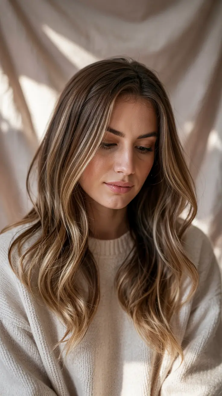 honey brown hair colors 2026 Light Honey Melt on Long Soft Waves