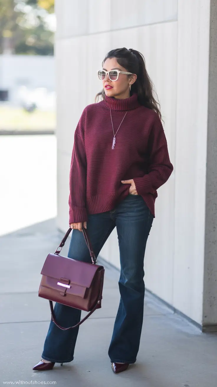 jeans-outfits-for-women-2026 Rich Tones for Autumn Denim