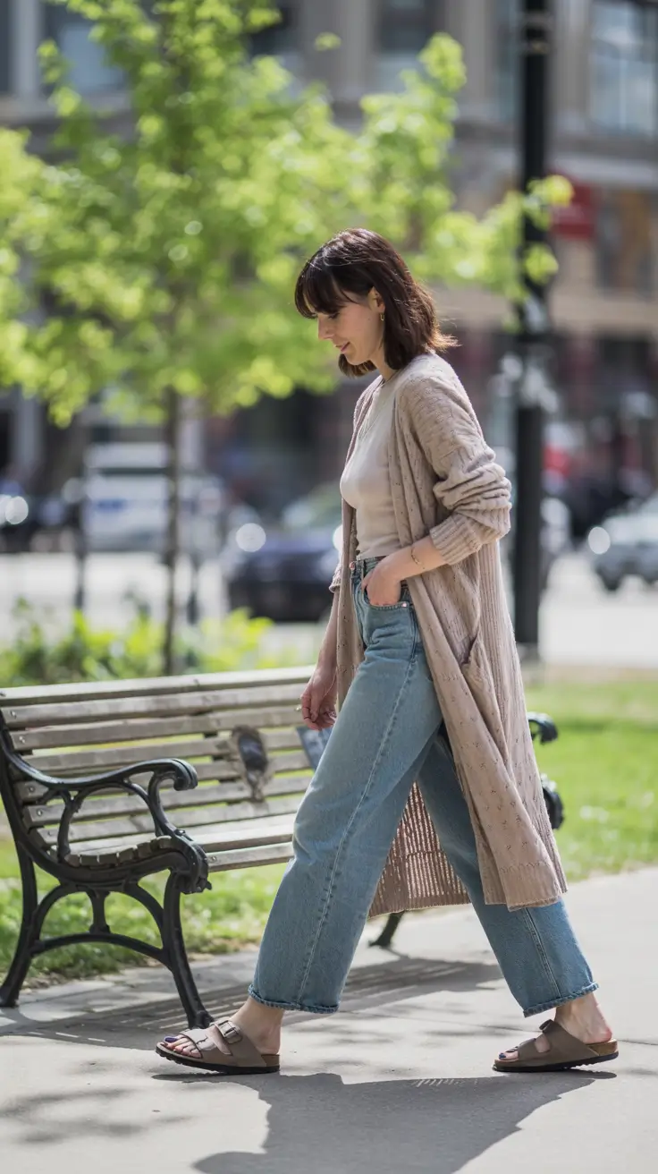 jeans-outfits-for-women-2026 Cozy Minimalism for Transitional Days