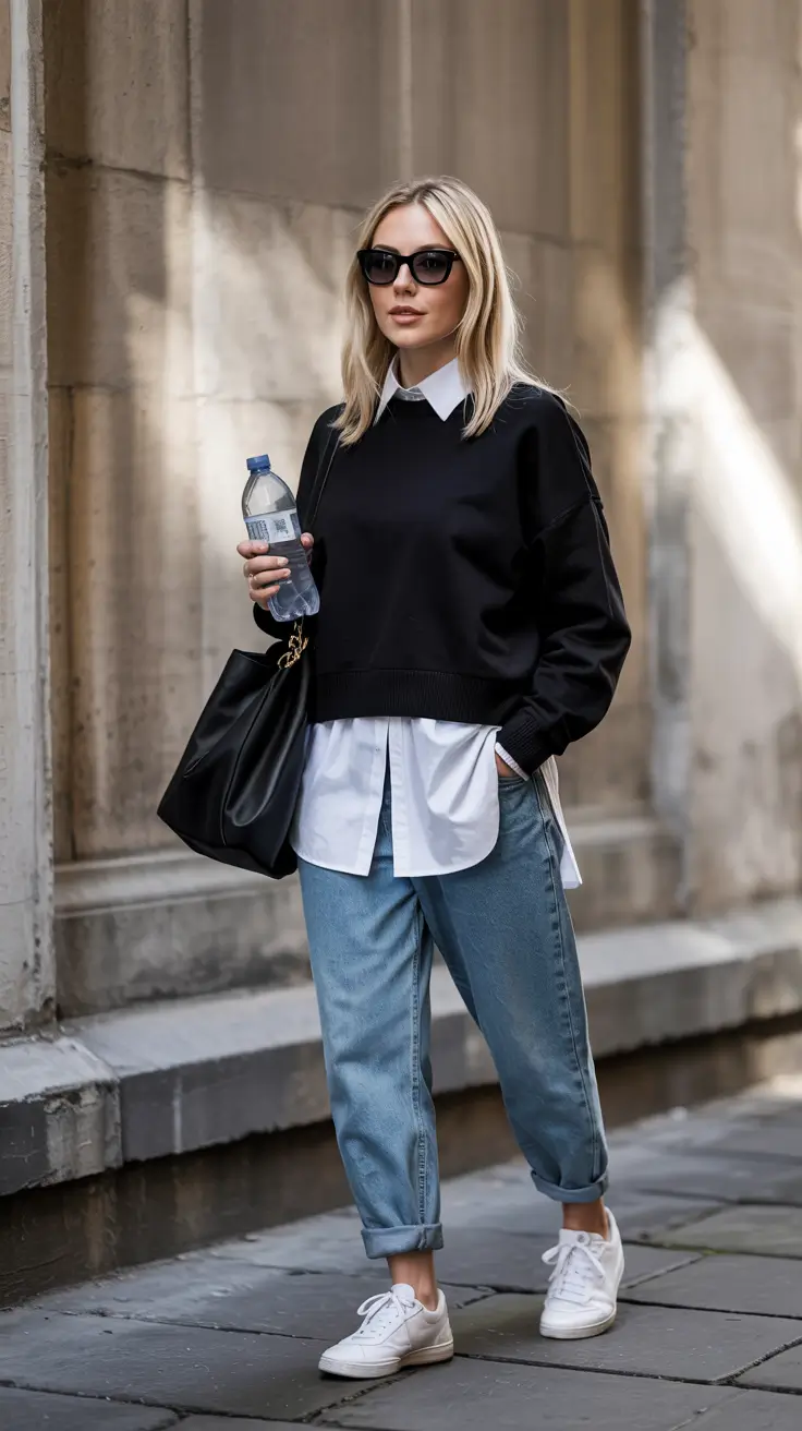 jeans-outfits-for-women-2026 Modern Preppy Streetwear
