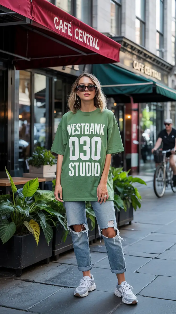 lazy day outfits ideas 2026 Street Ease: Oversized Tee with Attitude