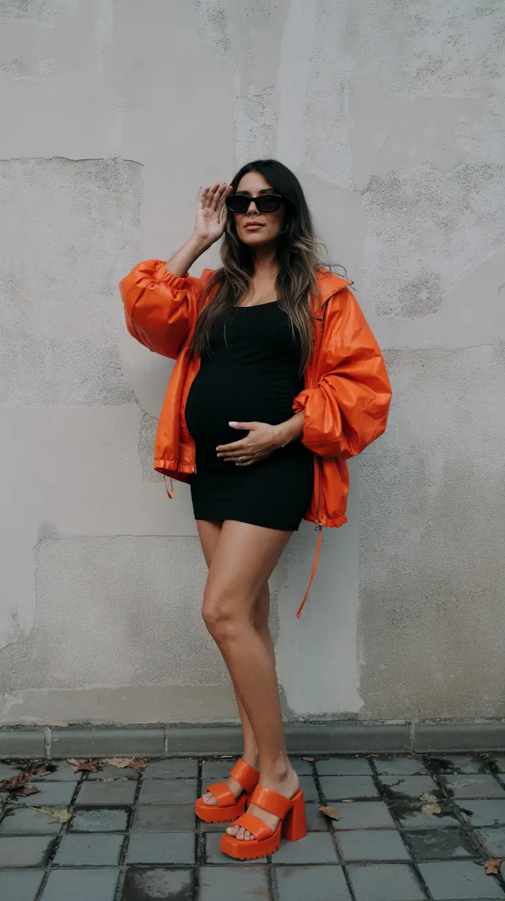 Maternity Outfits 2026 Bold Energy Neon Accents and Modern Femininity
