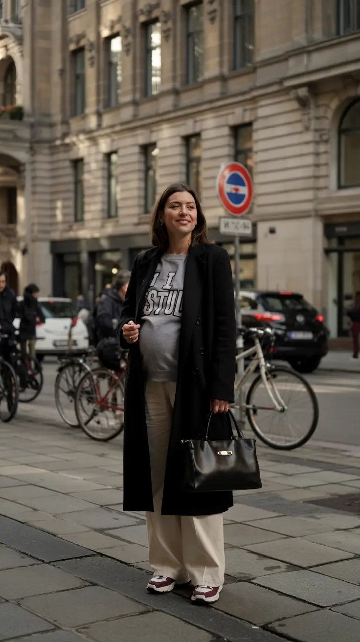 Maternity Outfits 2026 City Mood Sporty Neutrals Meet Classic Black