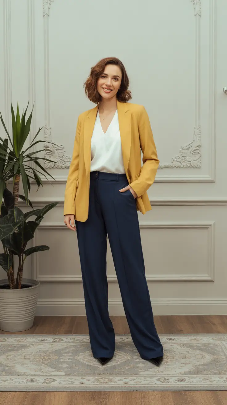 New business casual outfits trends 2026 Sunlit Optimism