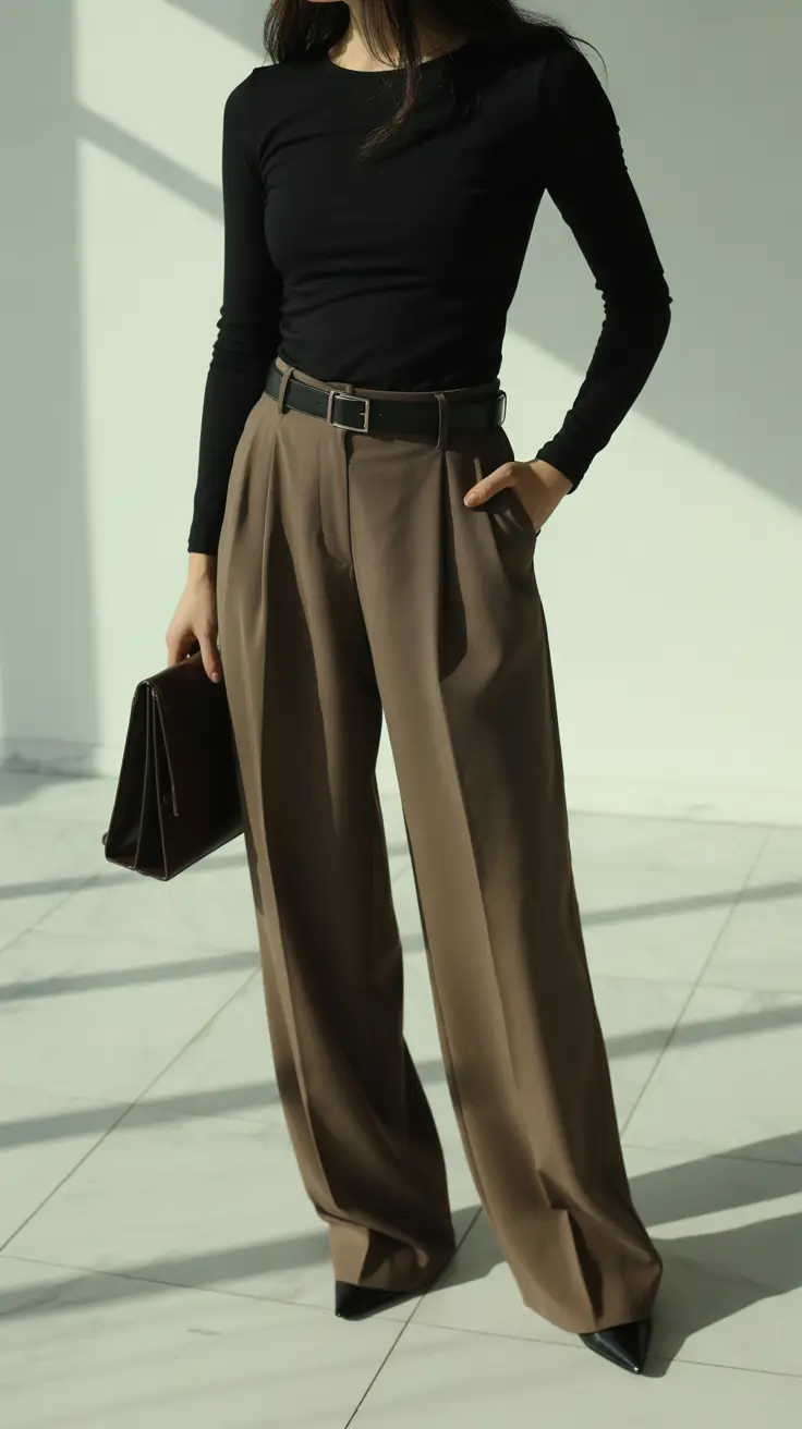 New business casual outfits trends 2026 Minimalist Contrast