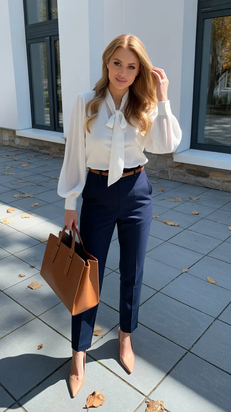 New business casual outfits trends 2026 Classic Contrast