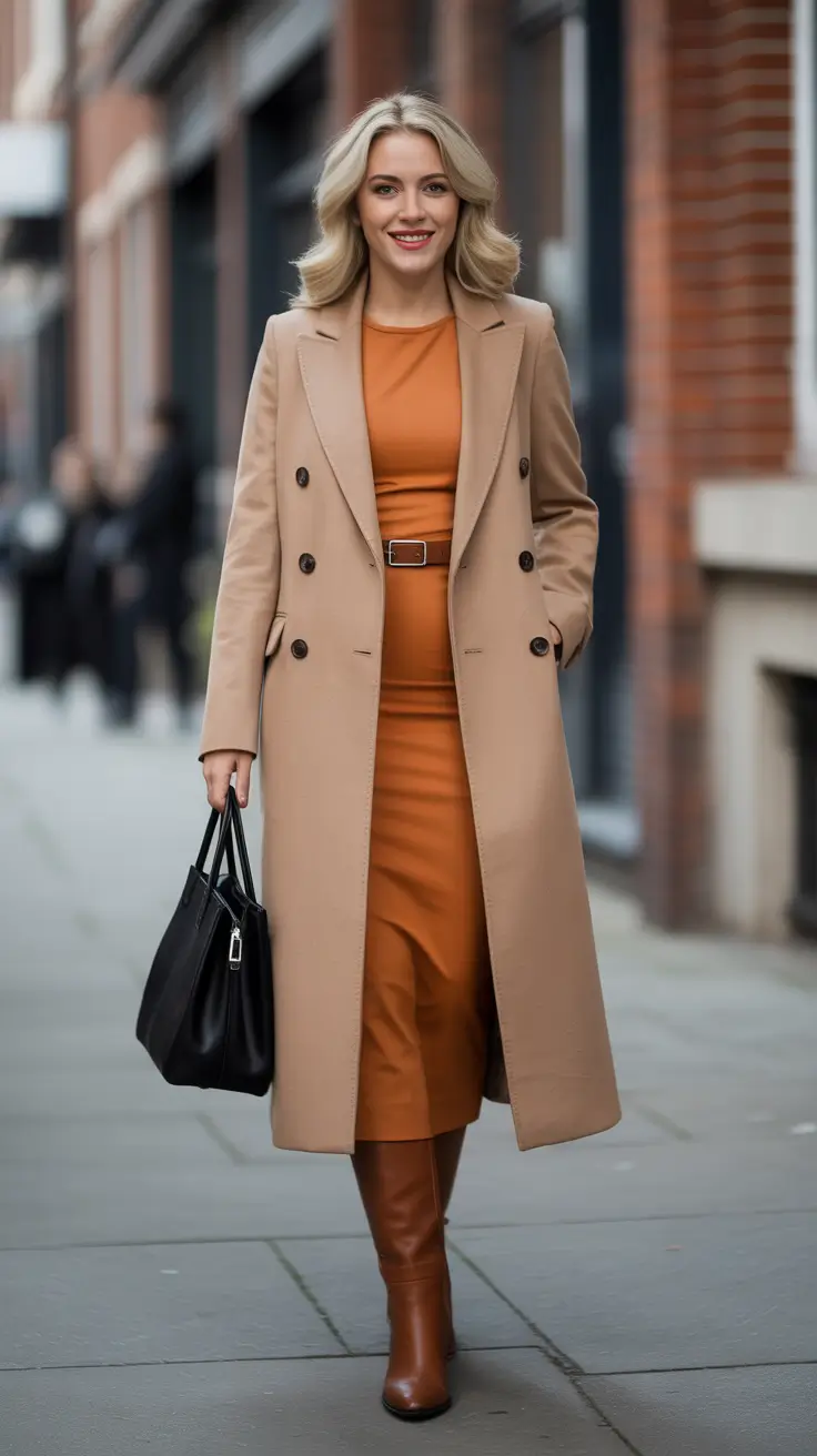 New business casual outfits trends 2026 Caramel Confidence