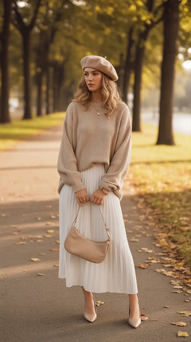 New cute outfit trends 2026 Romantic Neutrals in Motion