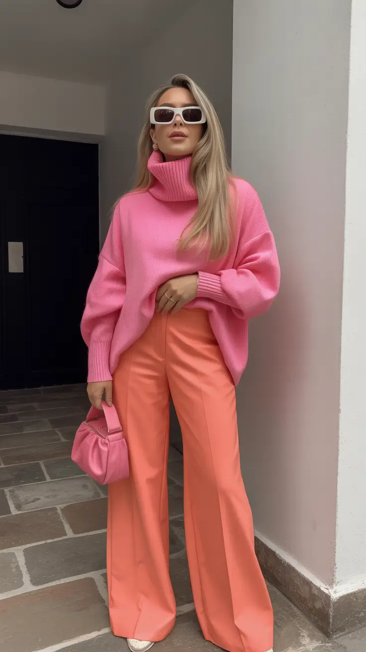 New cute outfit trends 2026 Color Clash Confidence