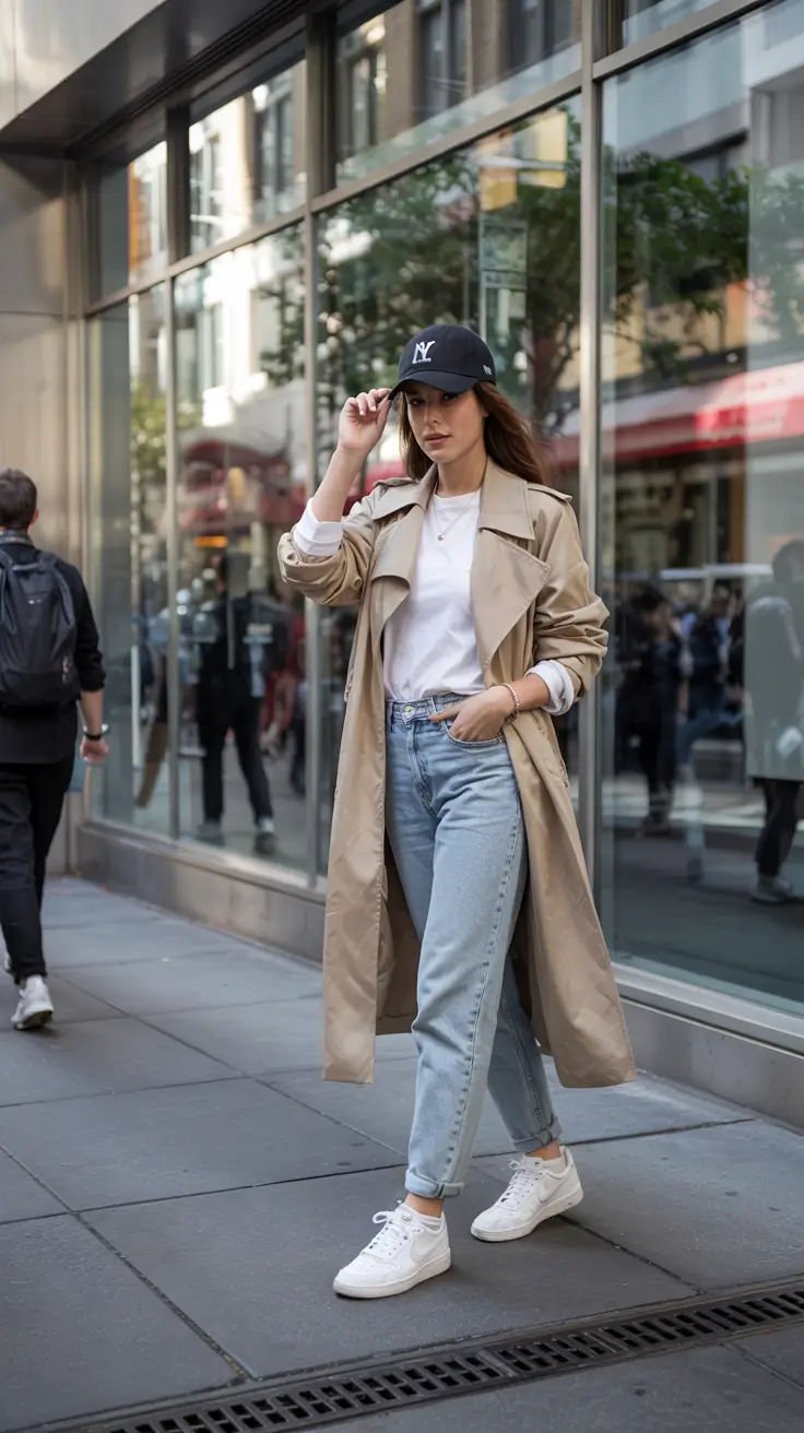 New York winter outfits 2026 Classic Beige Trench