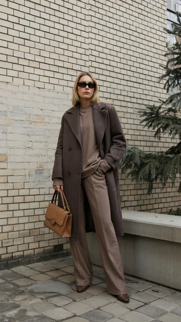 New York winter outfits 2026 Chocolate Monotone