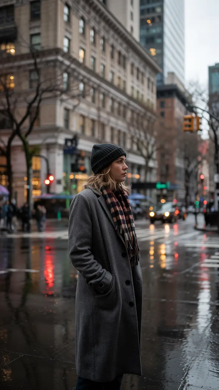 New York winter outfits 2026 Rainy Day Charm