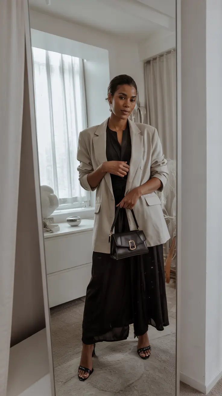 Outfit ideas for Black women 2026 Soft Tailoring with Evening Grace