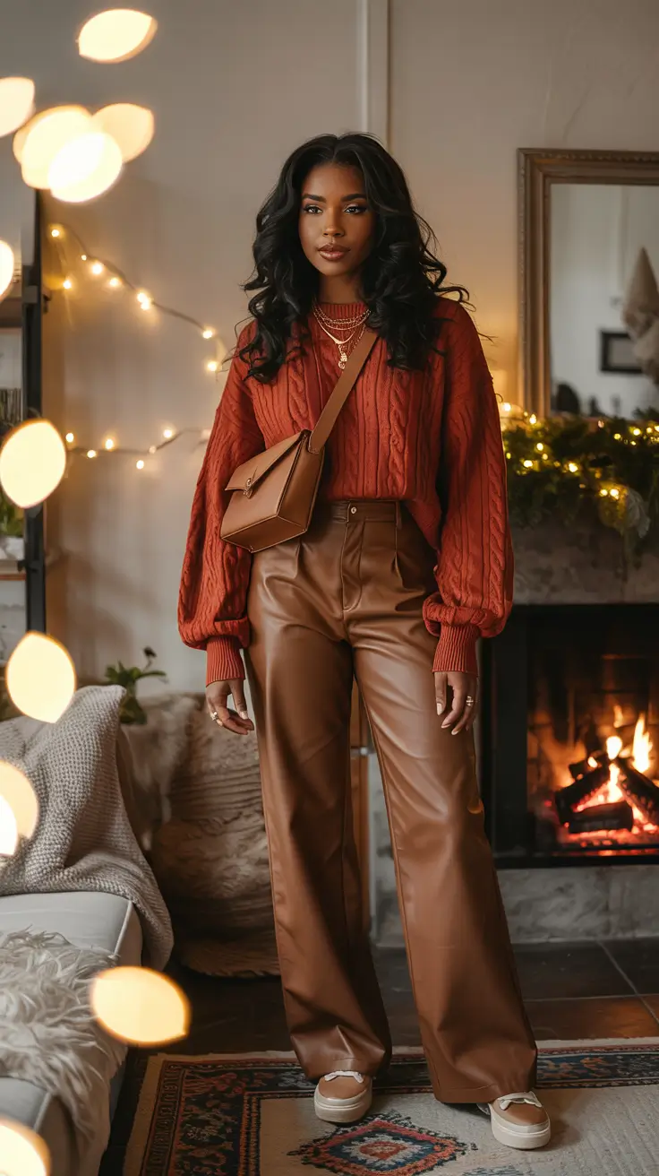 Outfit ideas for Black women 2026 Warm Textures for Cozy Evenings