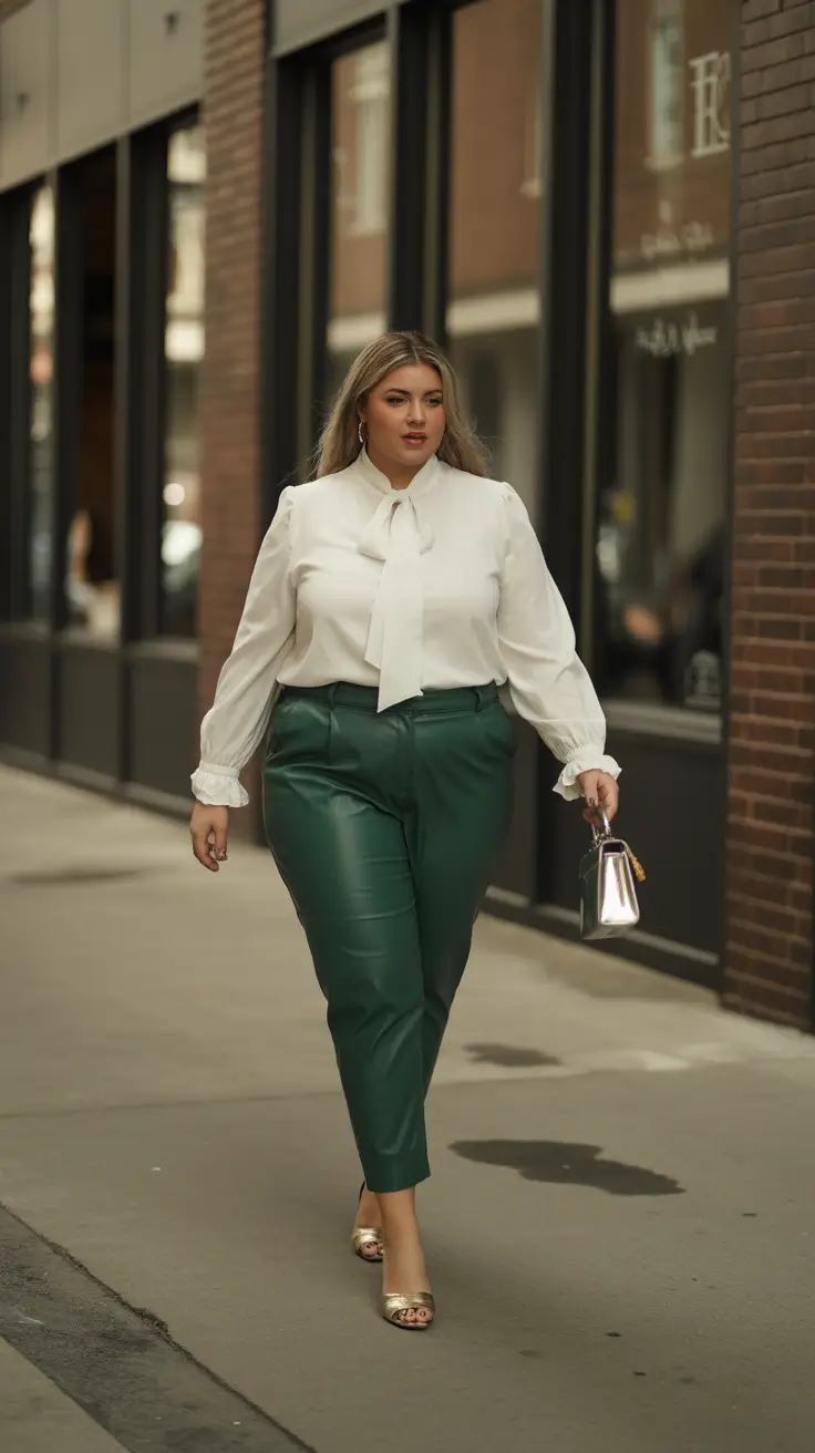 plus-size fashion trends for women 2026 Modern Power Play in Emerald