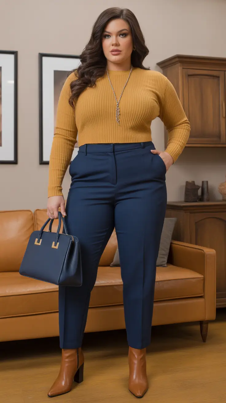 plus-size fashion trends for women 2026 Golden Hues Meet Modern Tailoring