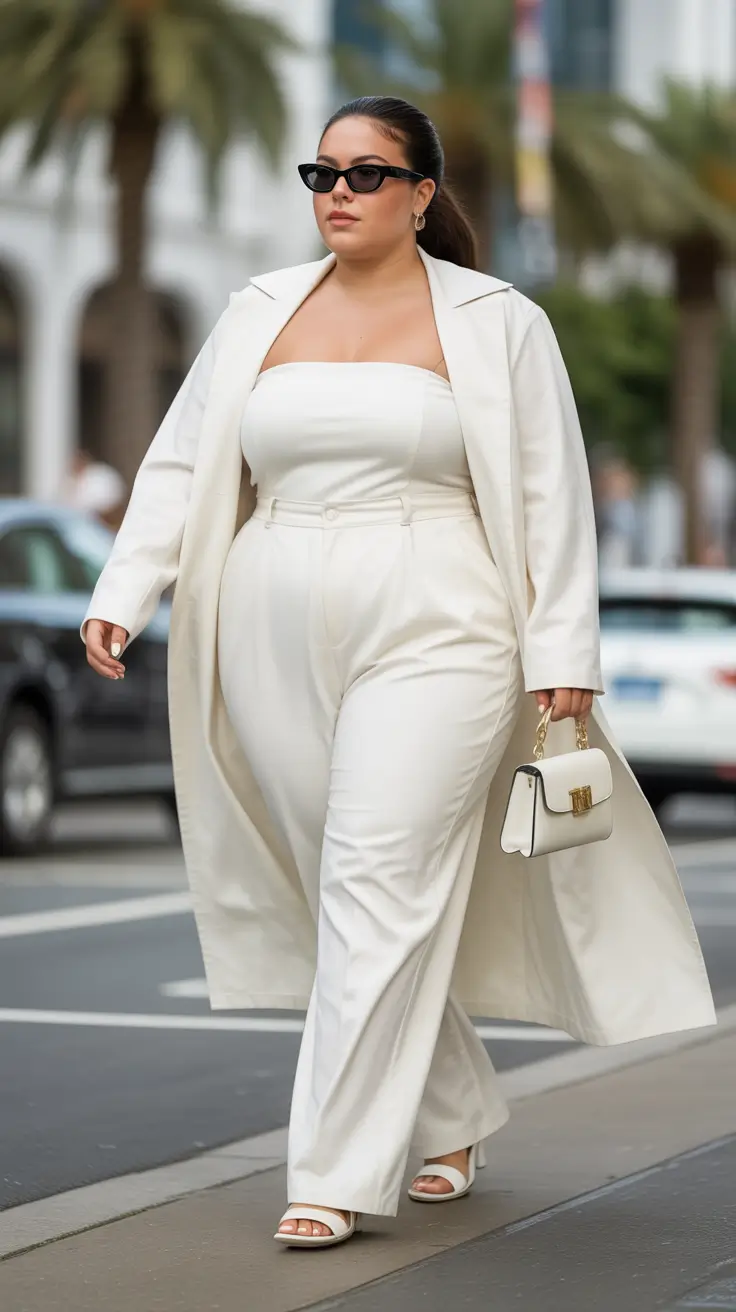 plus-size fashion trends for women 2026 All-White Modern Minimalism