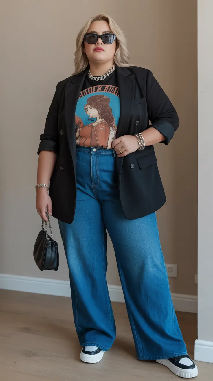 plus-size fashion trends for women 2026 Retro Rock Chic