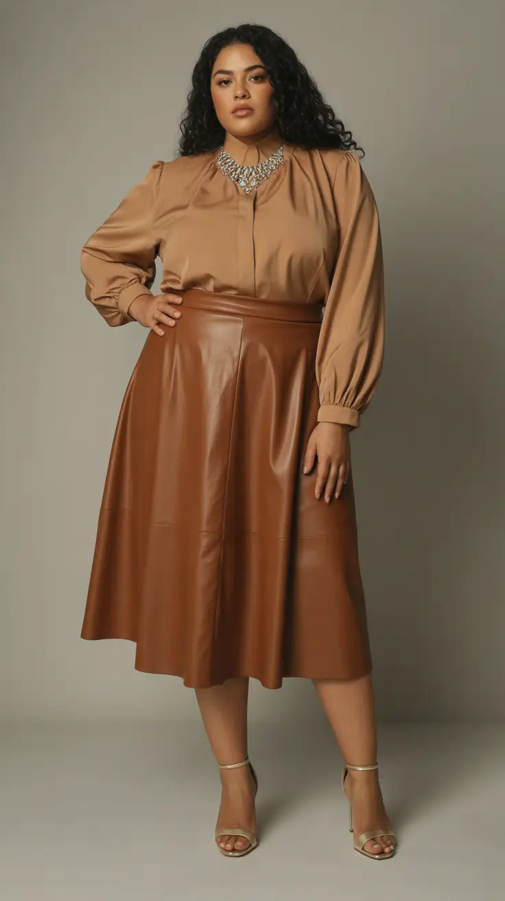 plus-size fashion trends for women 2026 Golden Neutrals and Luxe Textures