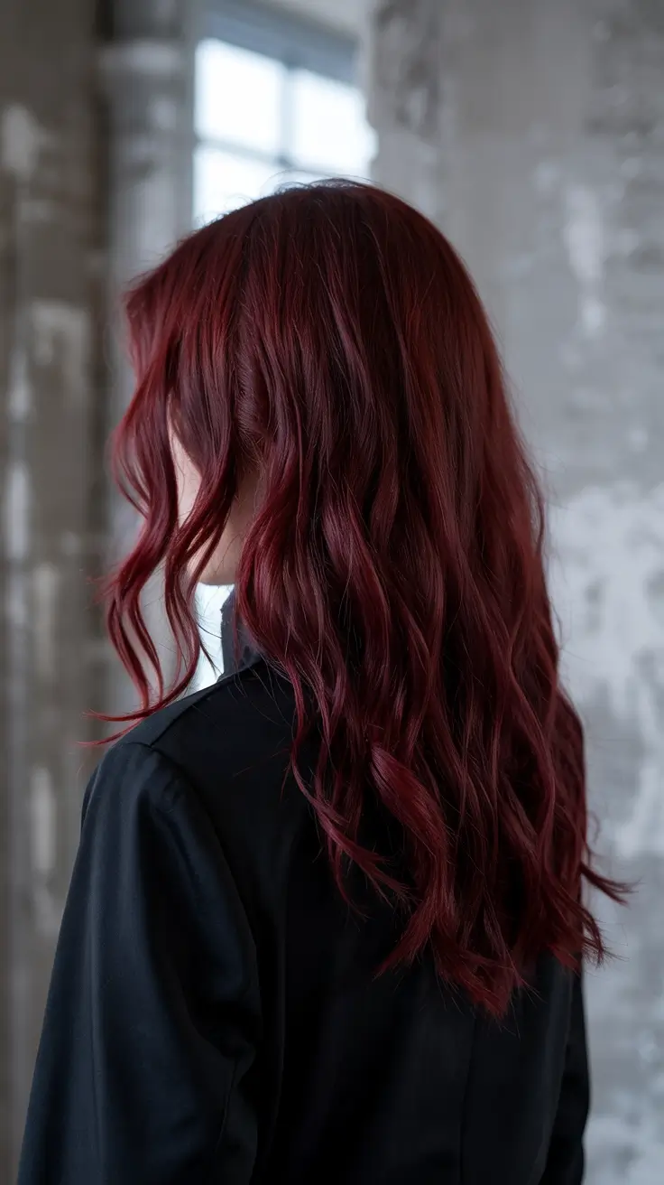 red hair colors 2026 Deep Cranberry Red with Matte Finish