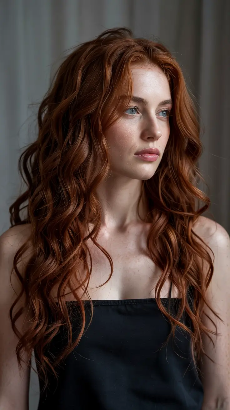 red hair colors 2026 Soft Paprika Spirals with Light Dimension