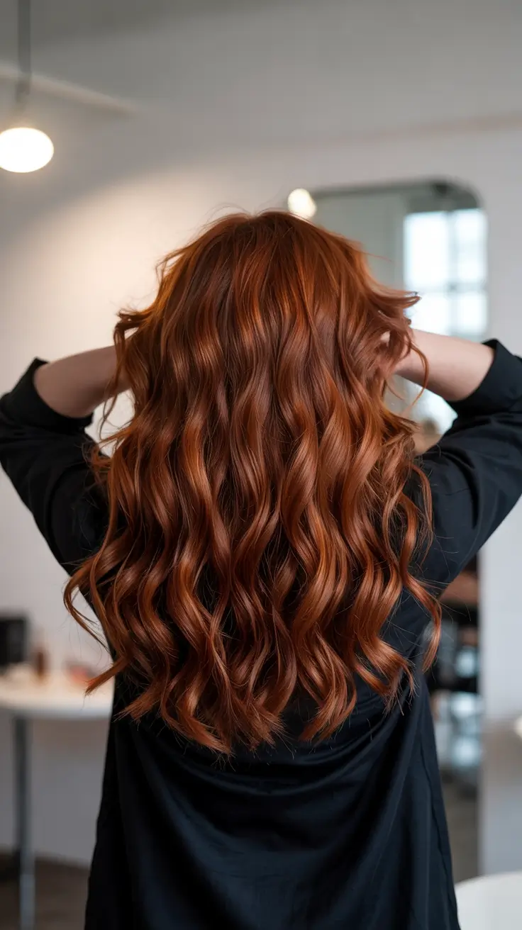 red hair colors 2026 Amber Auburn with High-Definition Shine