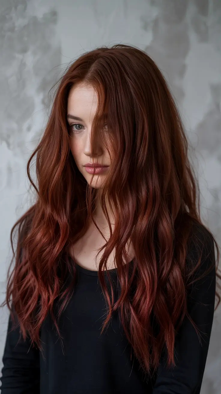 red hair colors 2026 Rusty Rose with Barely-There Ombre