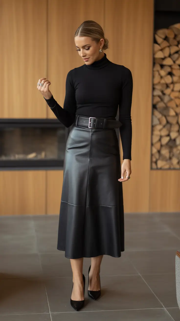 Skirt outfit inspiration 2026 All-Black Confidence
