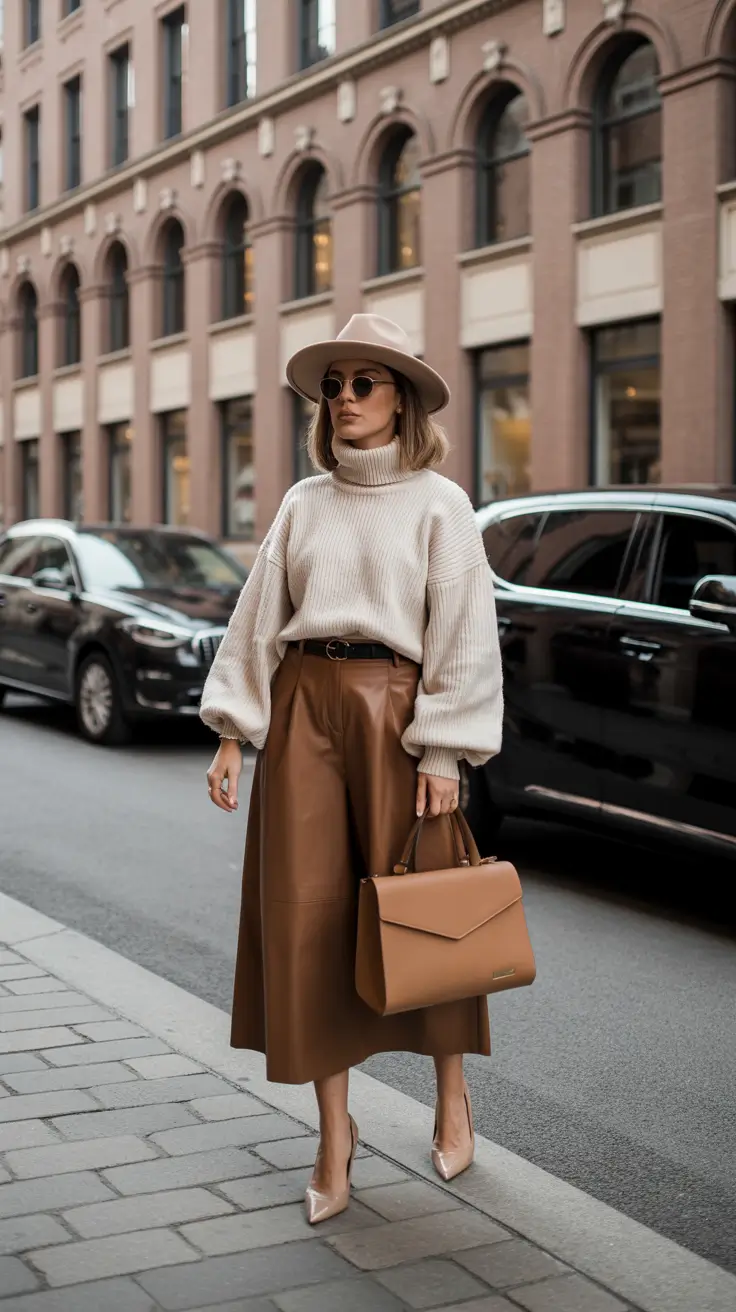 Skirt outfit inspiration 2026 Neutral Street Sophistication
