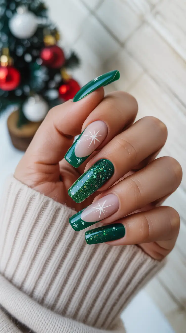 Stylish Christmas Nail Designs 2025 Evergreen Elegance