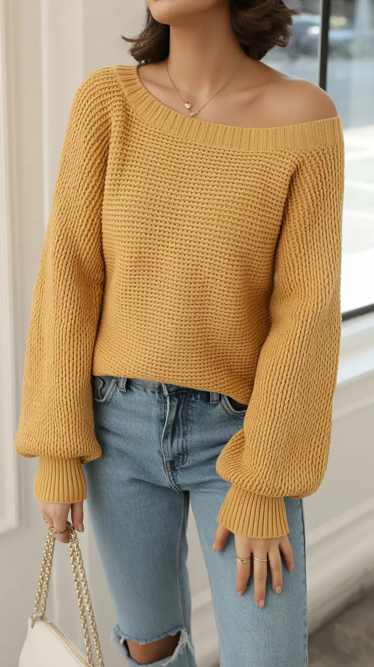 Sweater outfits for women 2026 Golden Glow and Casual Denim