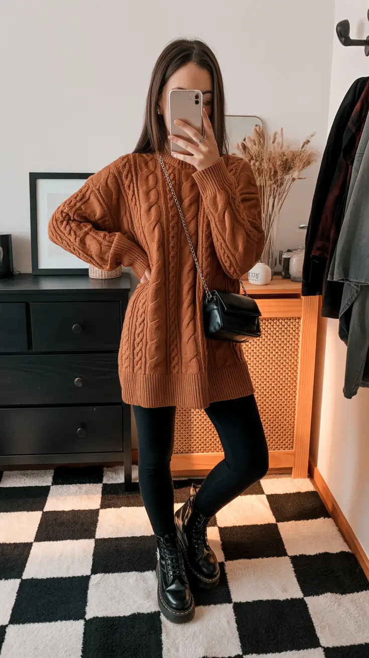 Sweater outfits for women 2026 Cozy Rust and Urban Energy