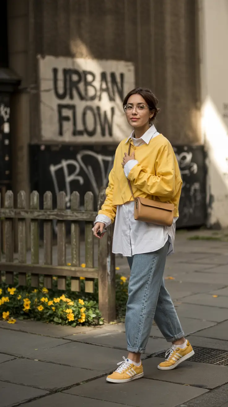 Trendy capsule wardrobe outfits 2026 Sunny Layers With Relaxed Denim