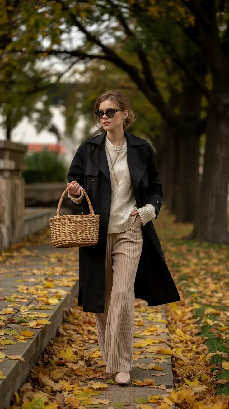Trendy capsule wardrobe outfits 2026 Autumn Neutrals With Cozy Textures