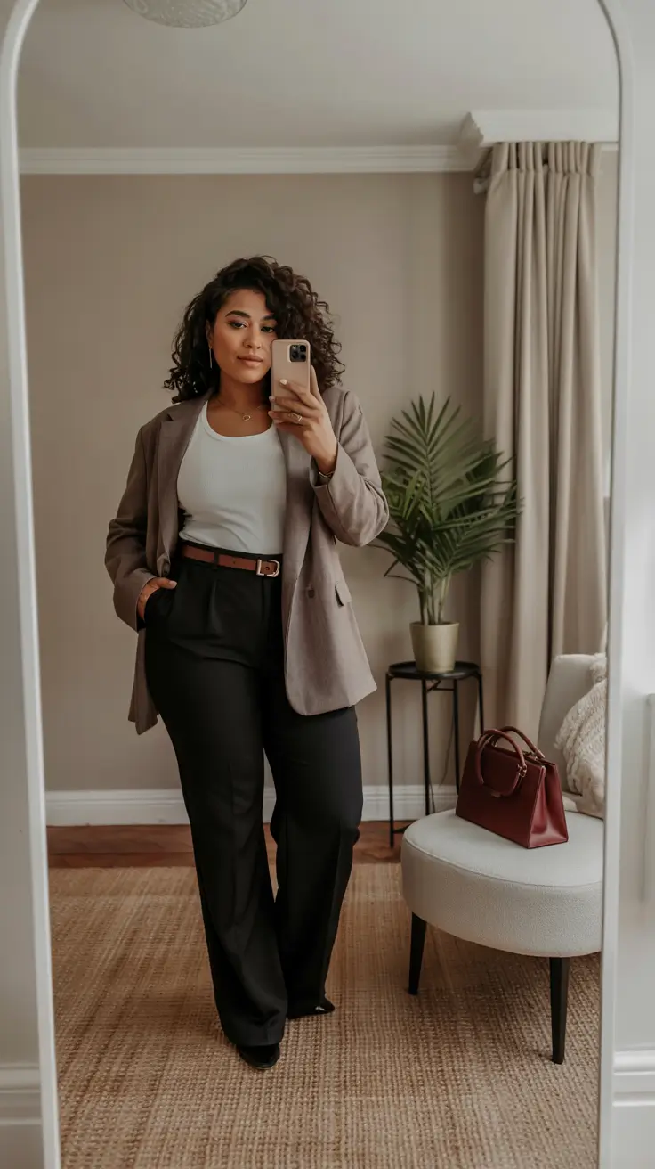 Trendy curvy outfits inspo 2026 Soft Tailoring for Everyday Confidence