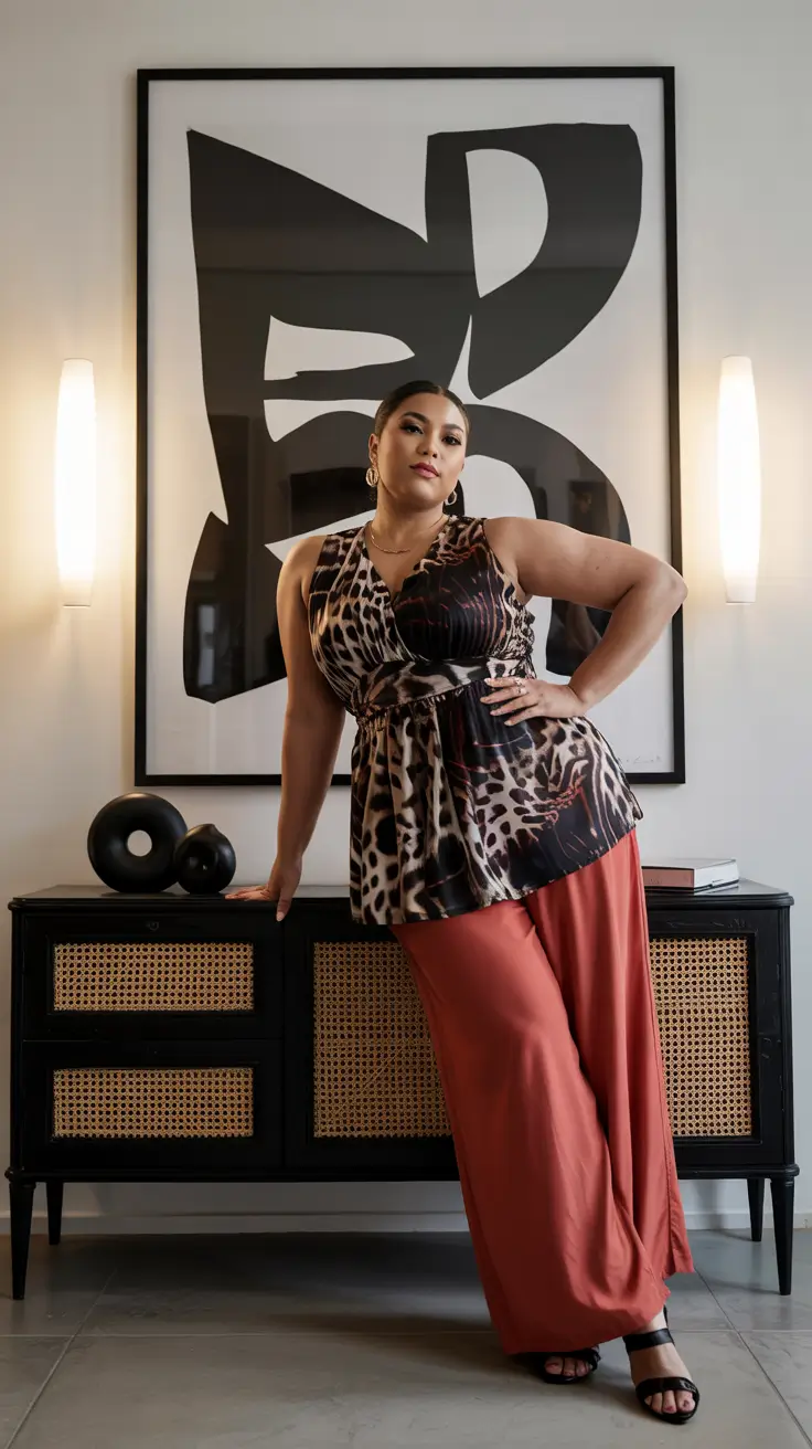 Trendy curvy outfits inspo 2026 Bold Prints and Fluid Lines for Modern Chic
