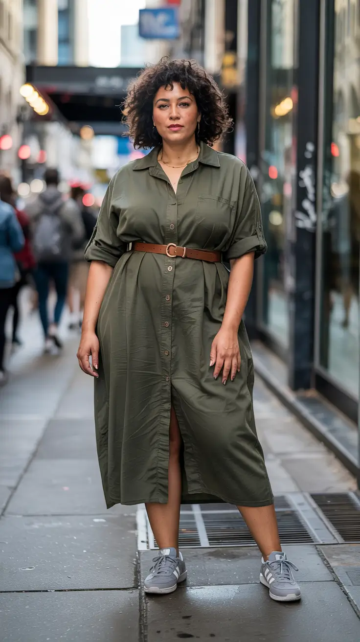 Trendy curvy outfits inspo 2026 Urban Utility Dress with a Casual Twist
