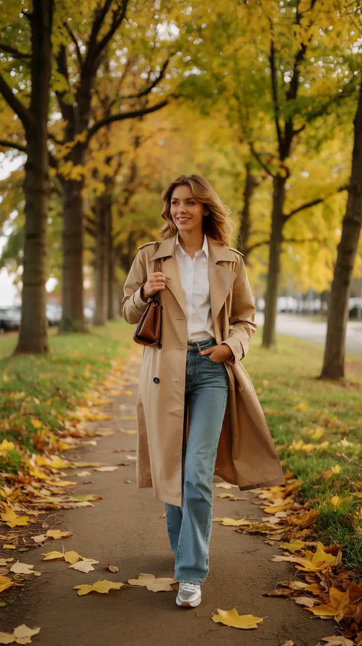 Trendy everyday outfits 2026 Street-Trench Stroll