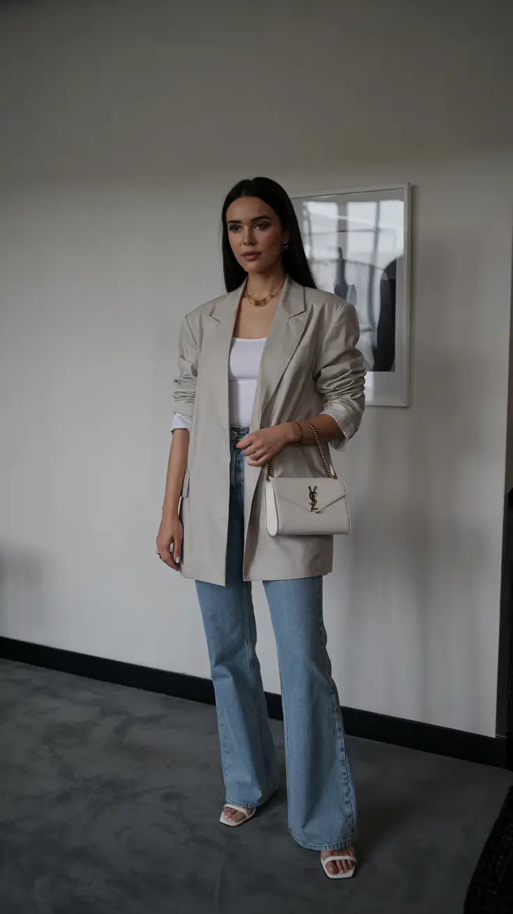 Trendy outfits for women 2026 Chic Neutral Blazer Look