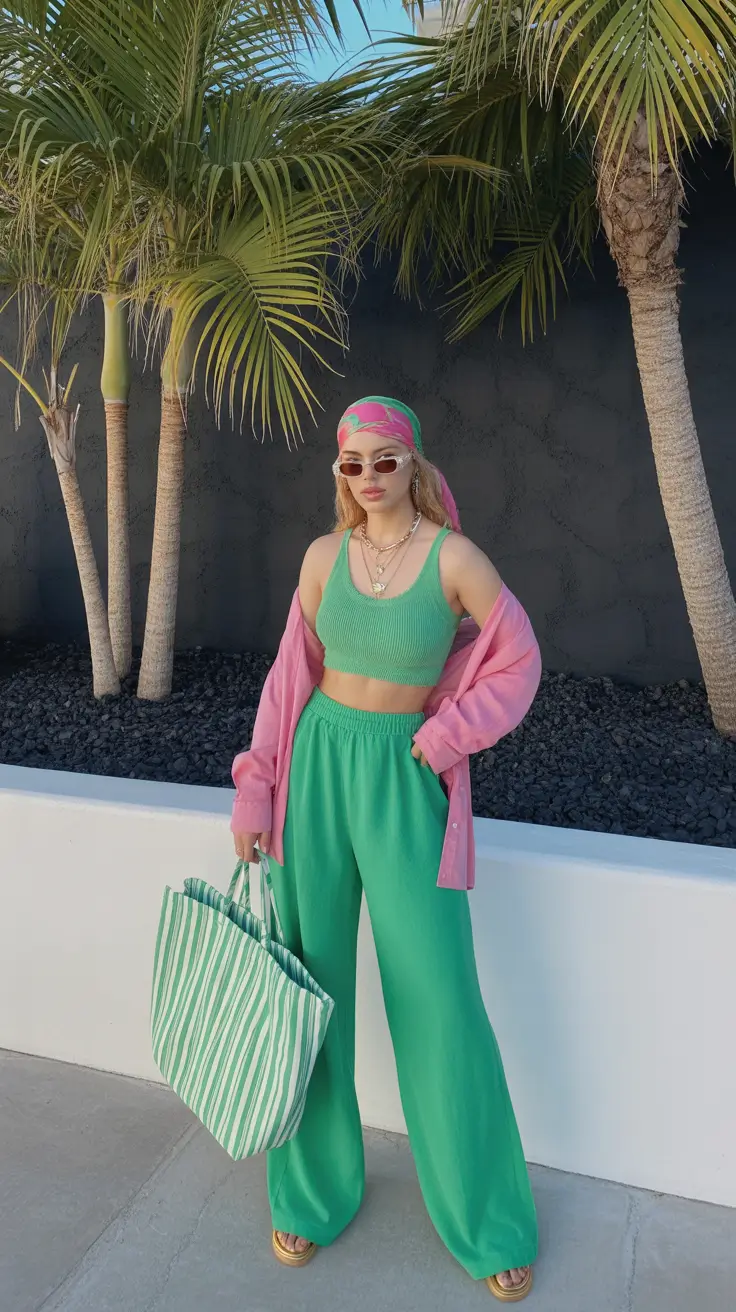 Vacation outfit ideas 2026 Tropical Energy in Color Harmony