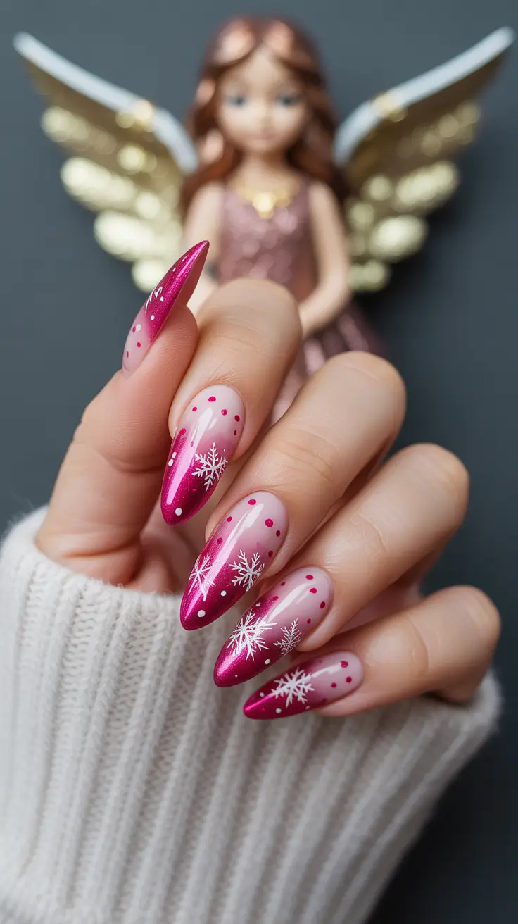 acrylic nail designs 2026 Frosted Berry Flakes