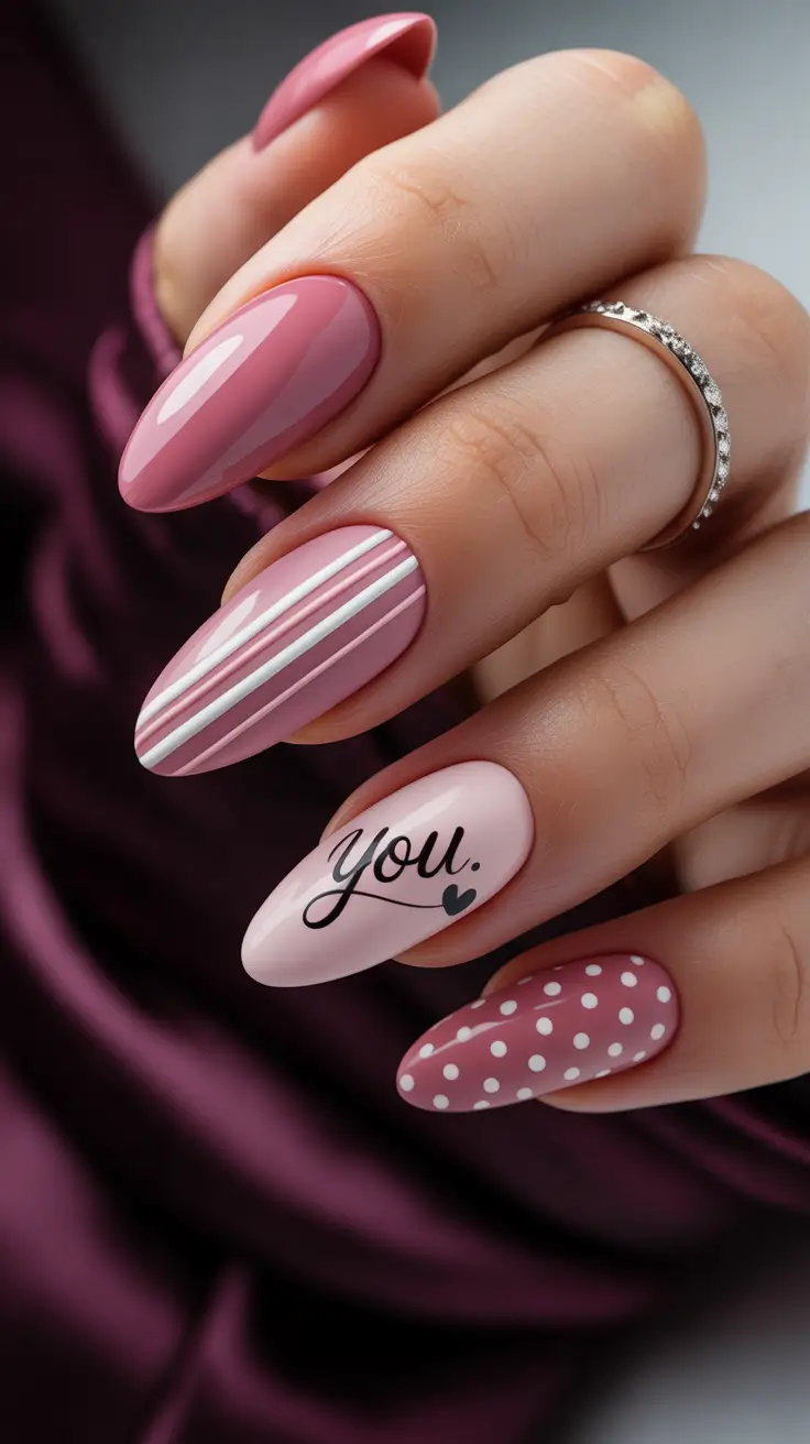 acrylic nail designs 2026 Retro Sweetheart Vibes