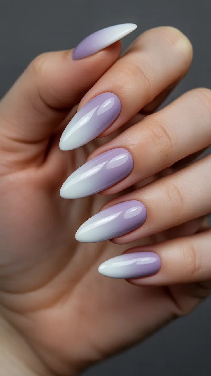 acrylic nail designs 2026 Lavender Fadeout
