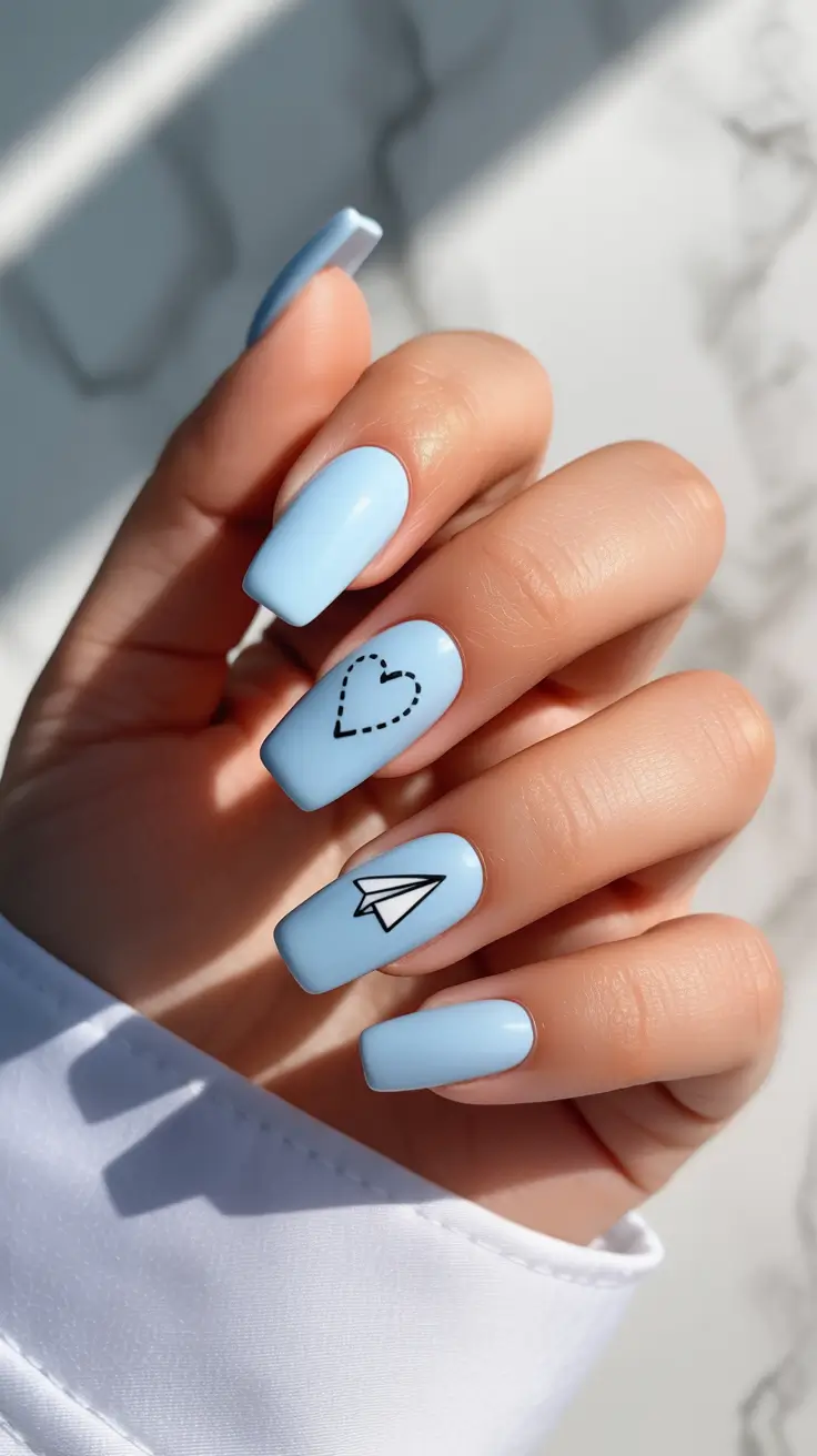 acrylic nail designs 2026 Blue Sky Messages