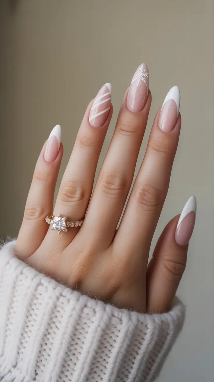acrylic nail designs 2026 Minimalist Winter French