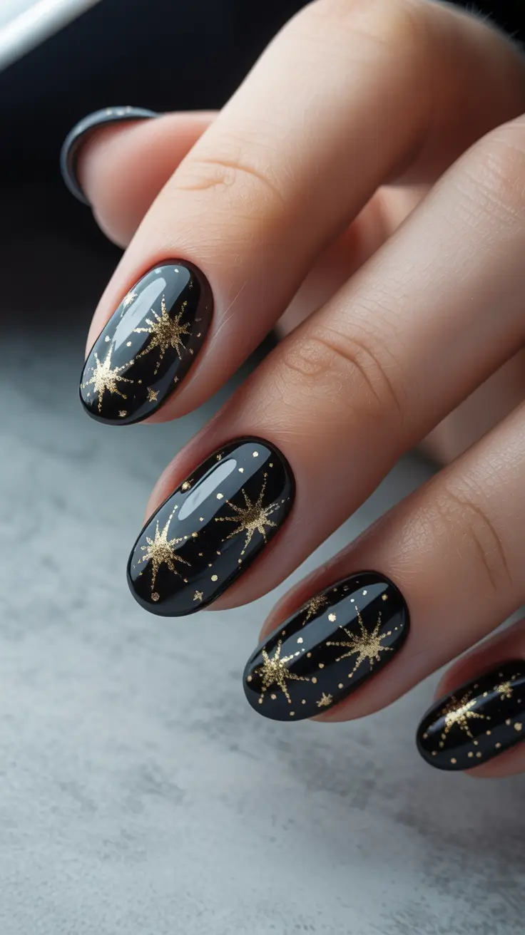 black-nail-designs-2026-Constellation-Chic